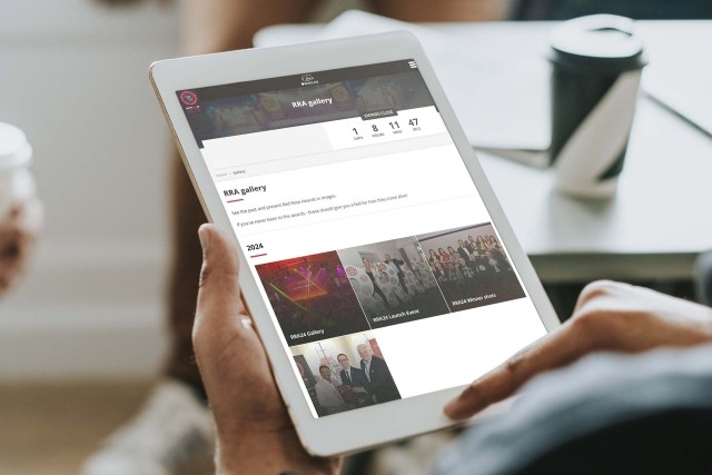 Red Rose Awards Gallery on a tablet